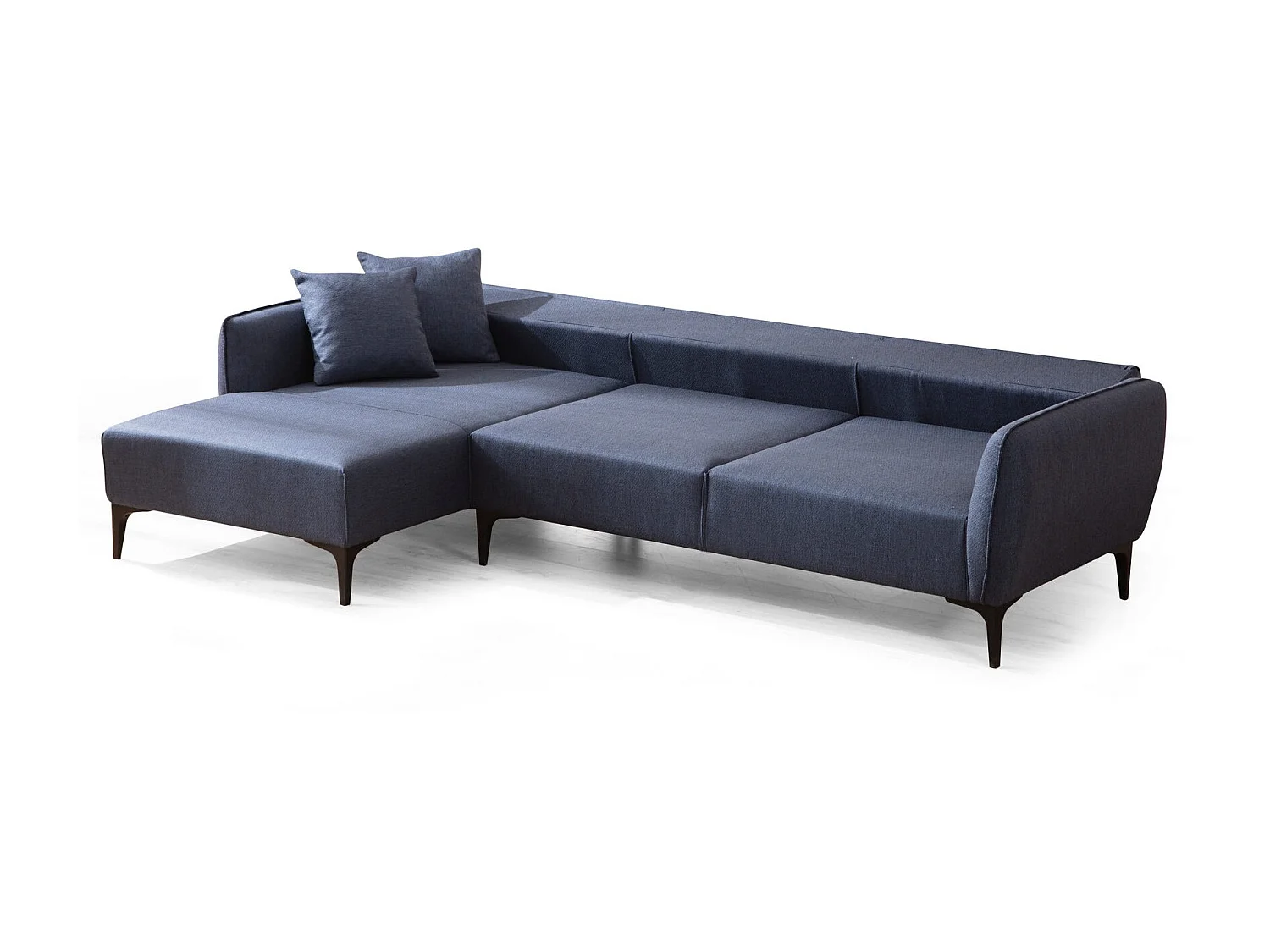 Linker hoekbank Bellano blauw stof 270 cm