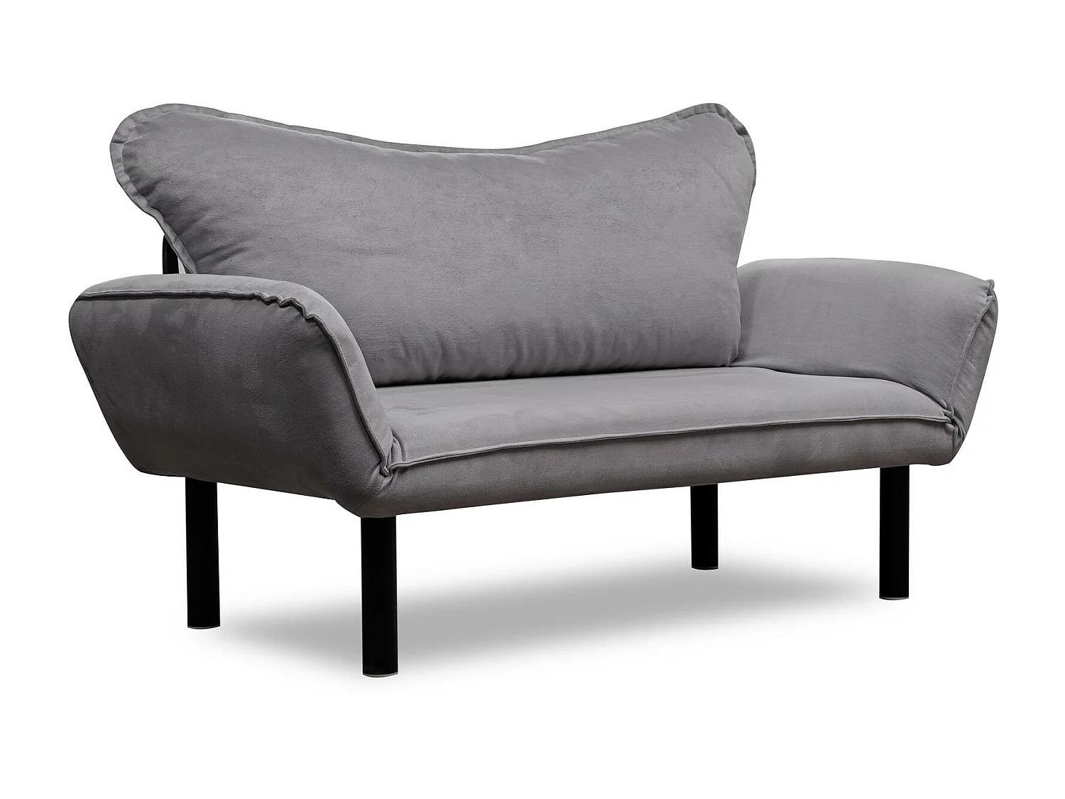 Canapé convertible 2 places tissu gris Kalos 140cm