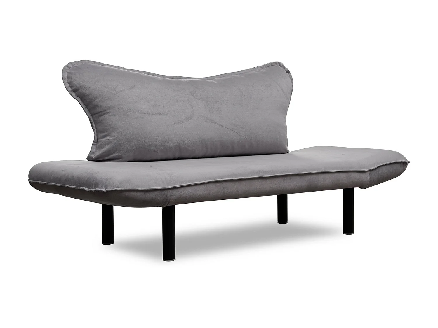 Canapé convertible 2 places tissu gris Kalos 140cm