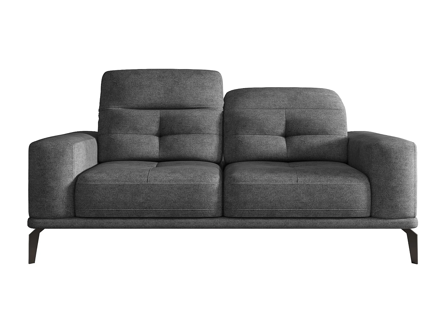 Canapé droit design 2-3 places tissu gris Torpille 195cm