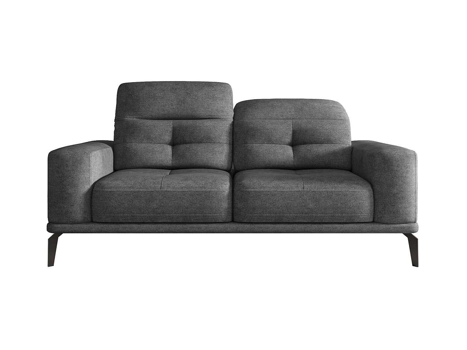 Canapé droit design 2-3 places tissu gris Torpille 195cm