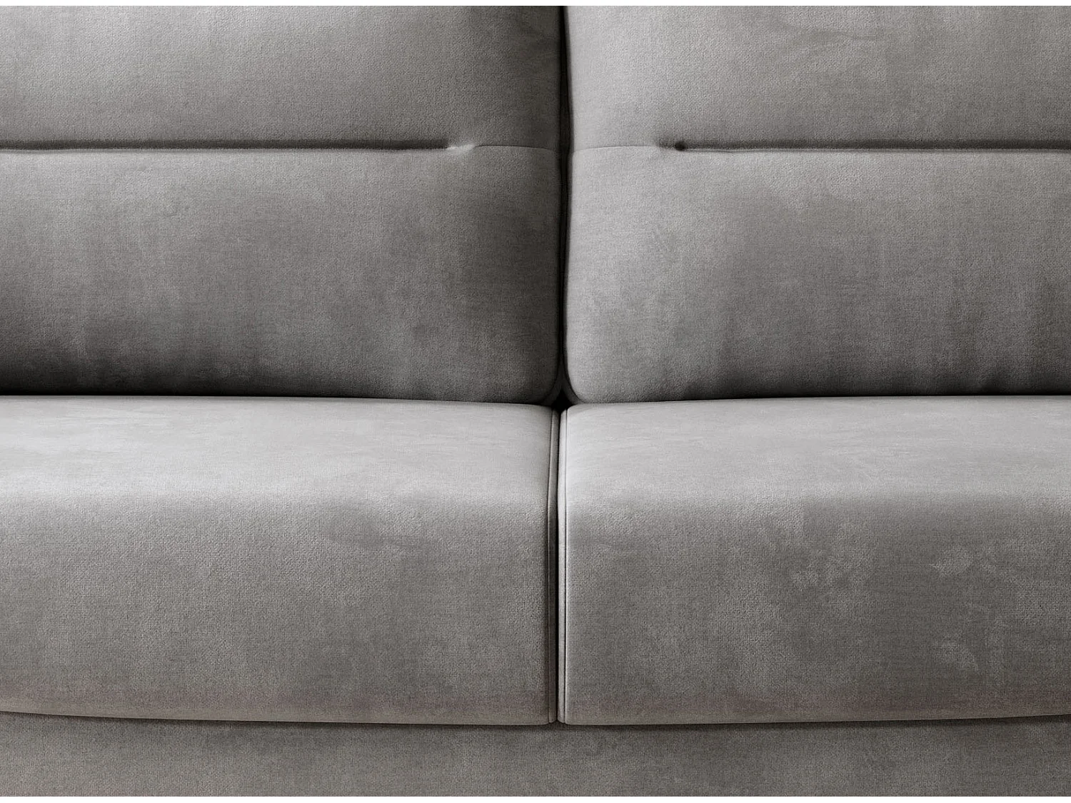 3/4-zits slaapbank in zachte grijze stof Zurik 236 cm