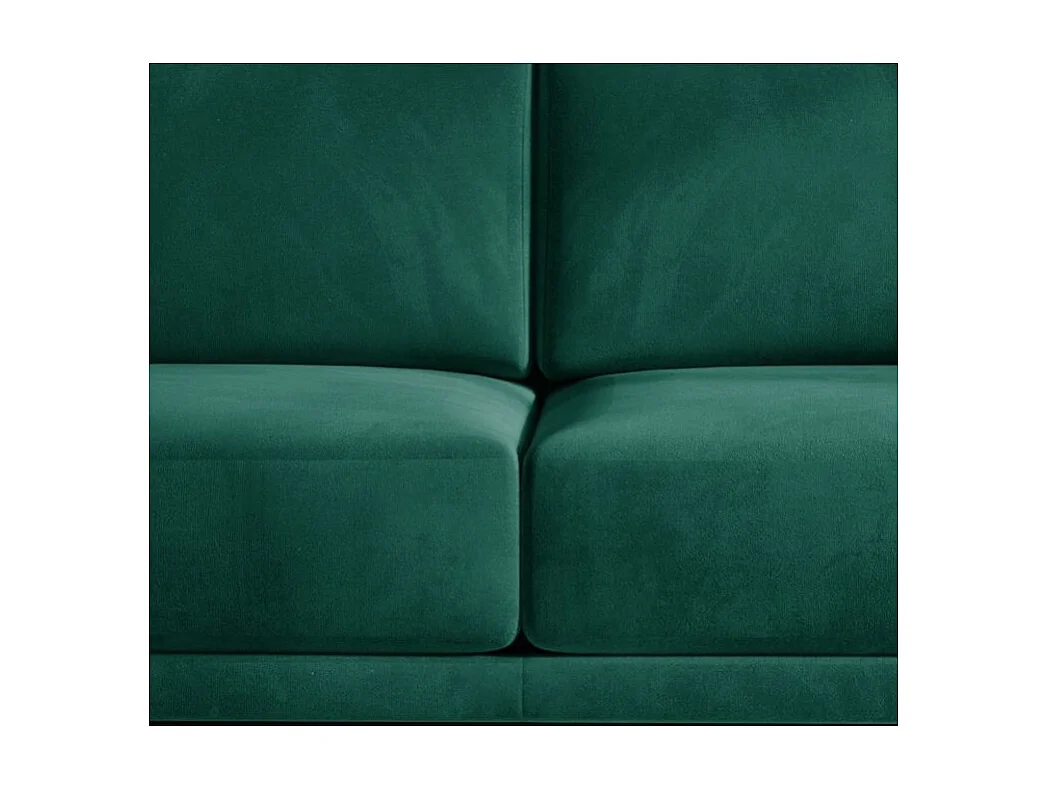 Canapé droit convertible 3 places tissu DAVINA 246cm - Coffre & pieds métal noir-Vert