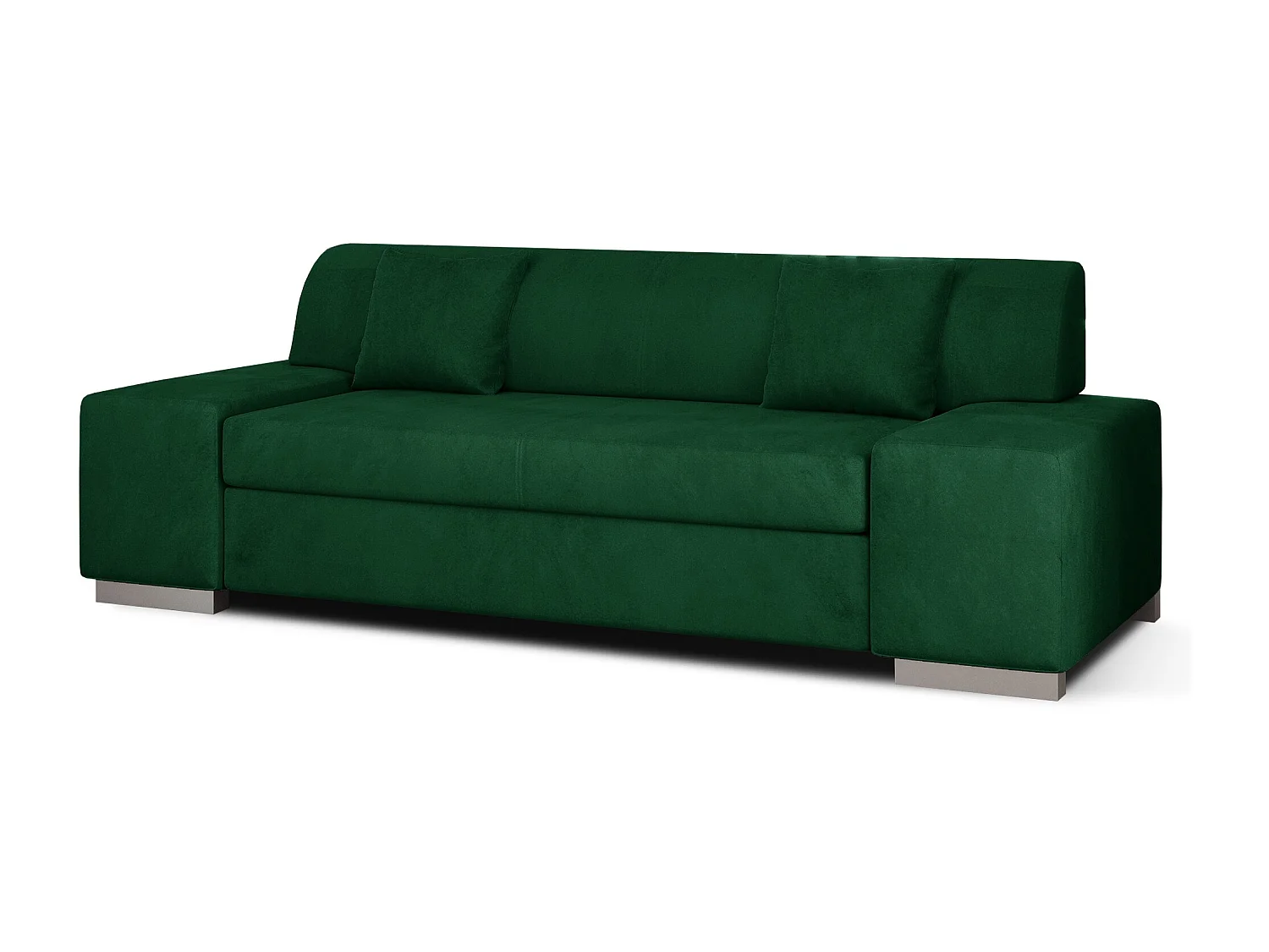 Canapé minimaliste 3-4 places velours vert foncé Plazo 210cm