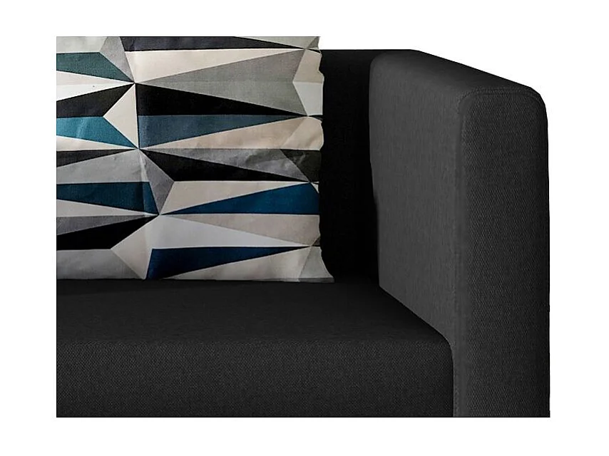 Petit canapé convertible tissu noir Mouva 132cm