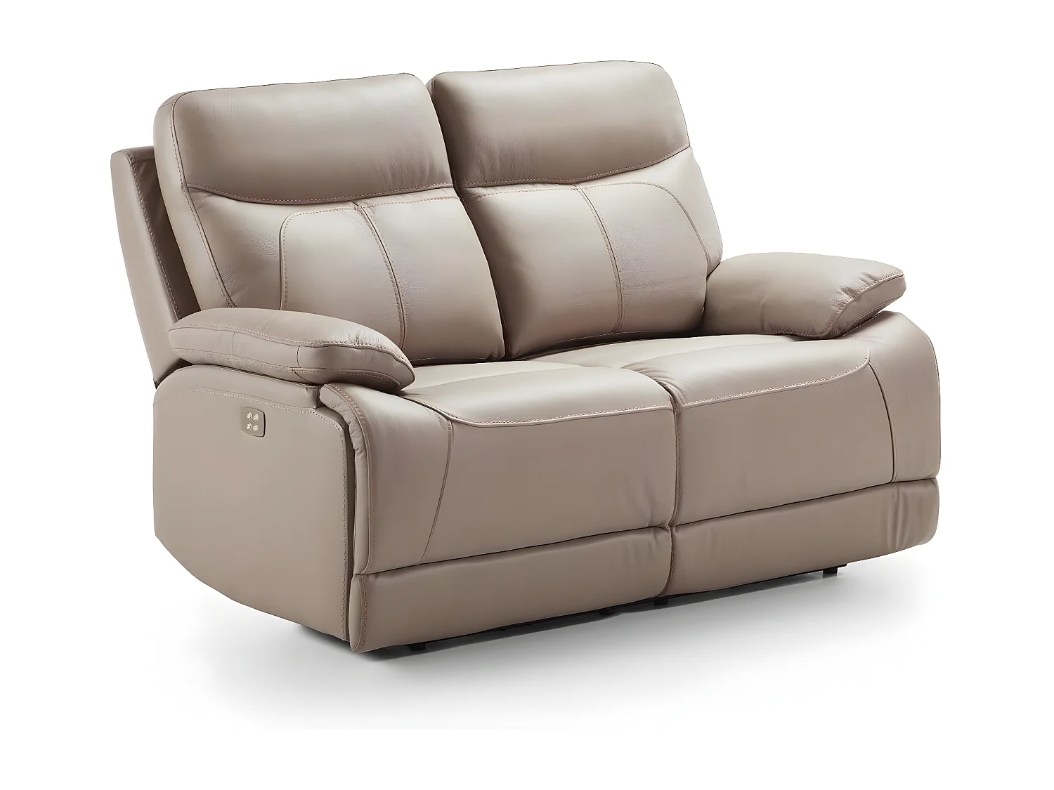 2-zits vaste bank lichtbruin leer Ducka 154 cm