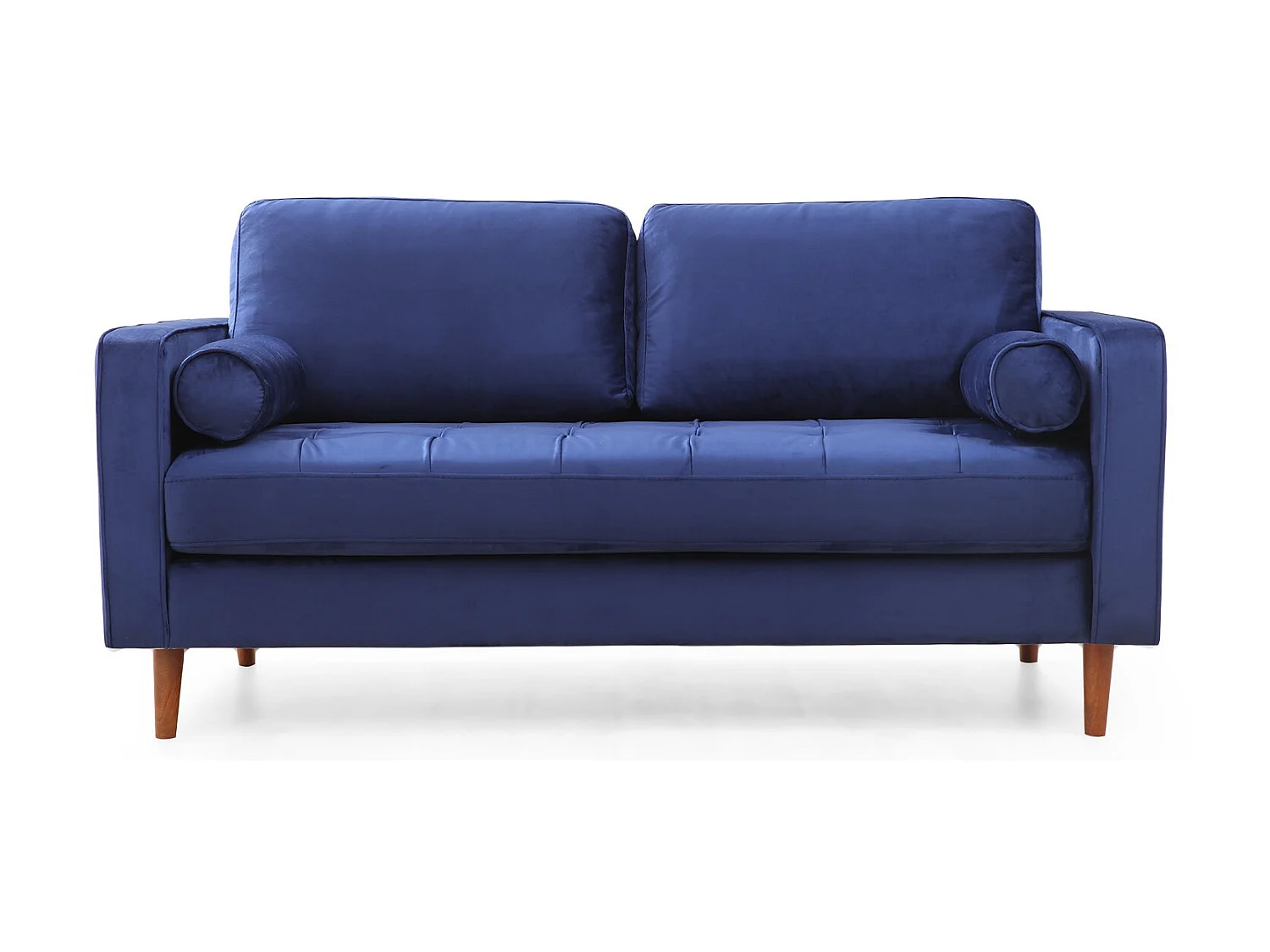 Canapé 2 places velours bleu Romuza 175cm