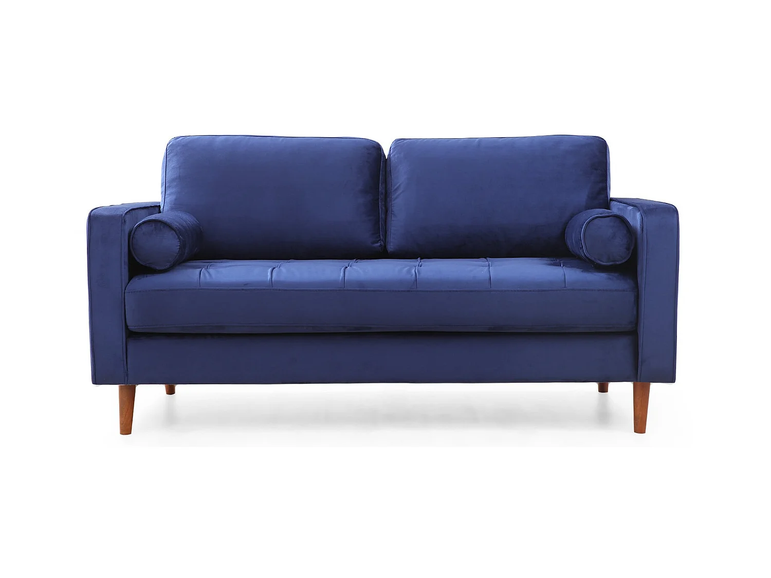 Canapé 2 places velours bleu Romuza 175cm