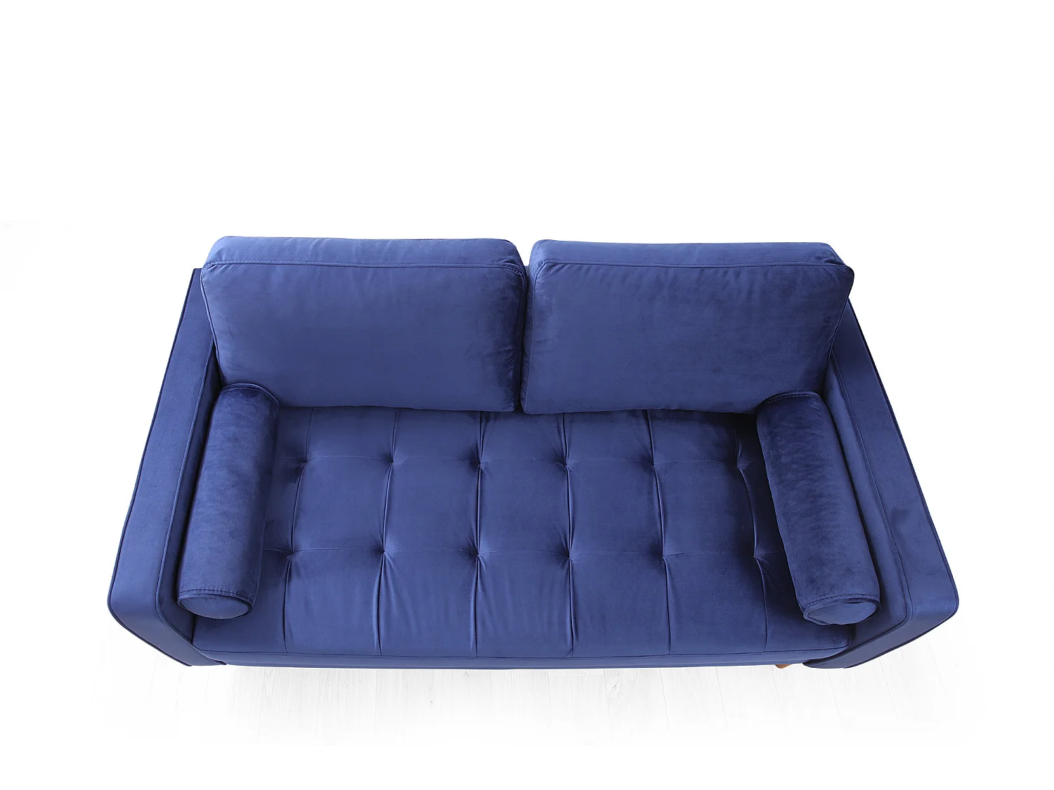 Canapé 2 places velours bleu Romuza 175cm