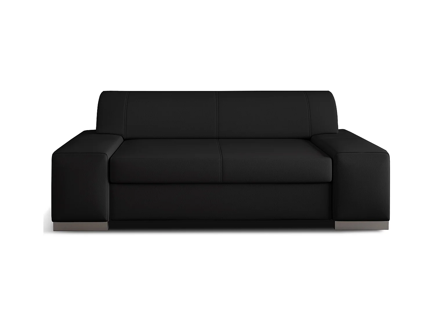 Canapé minimaliste 2-3 places simili cuir noir Plazo 190cm