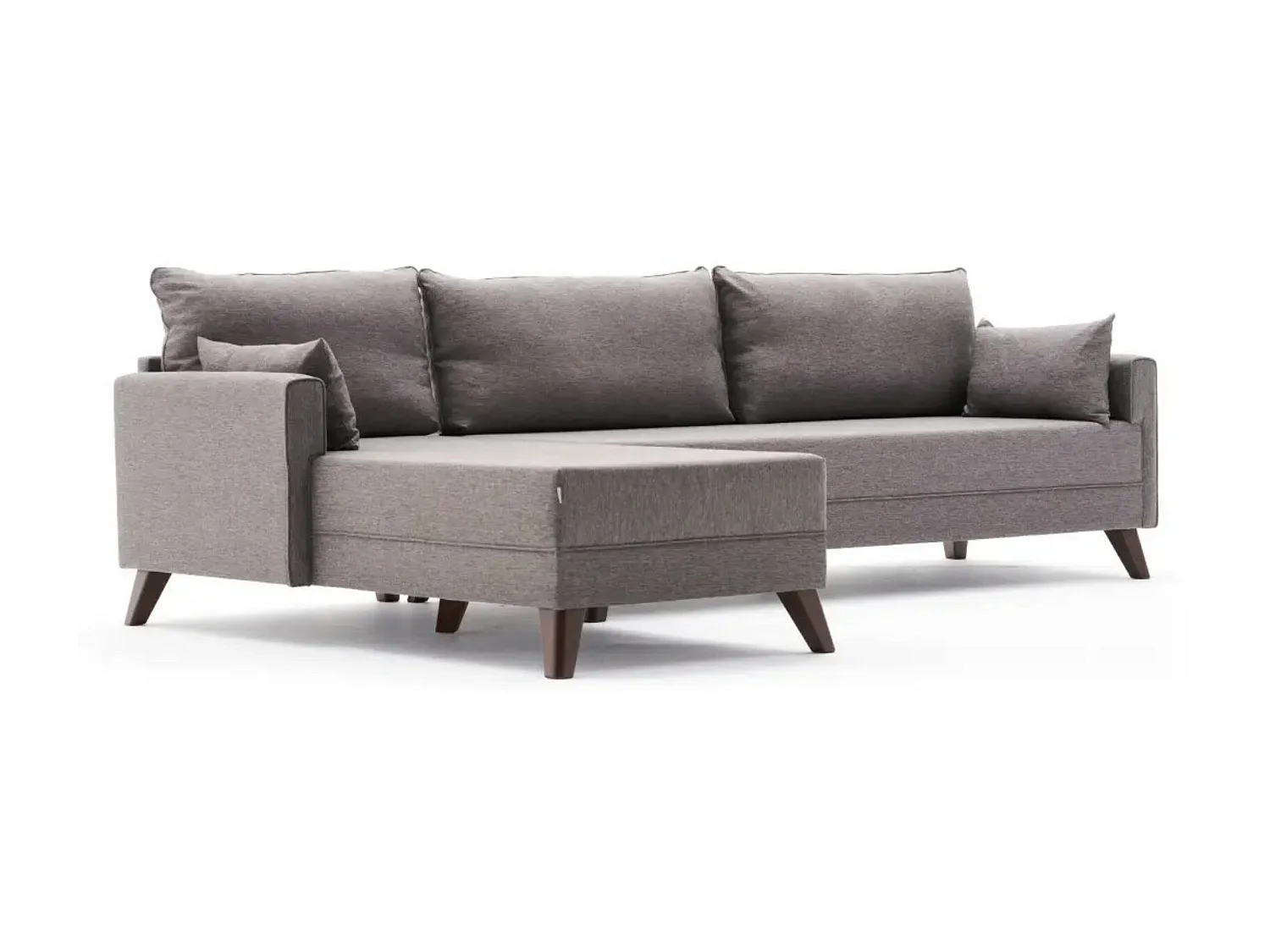 Canapé d'angle gauche 5 places tissu marron clair Kandy 275cm