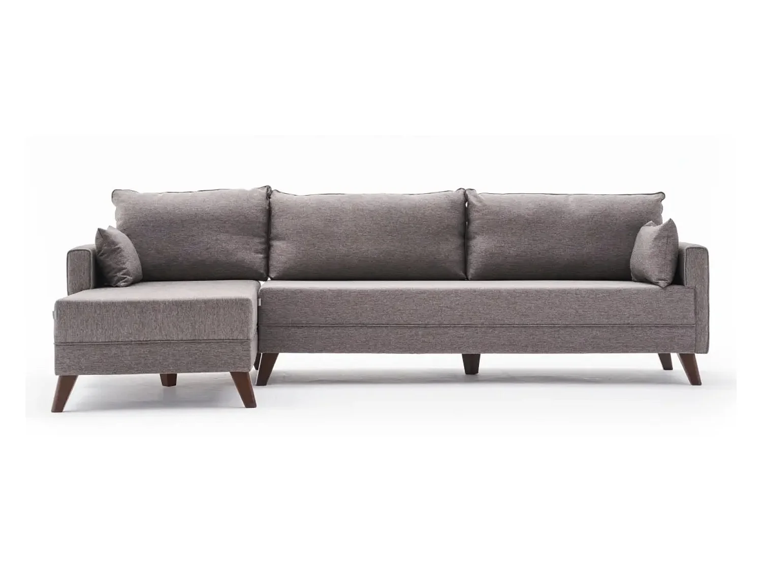 Canapé d'angle gauche 5 places tissu marron clair Kandy 275cm