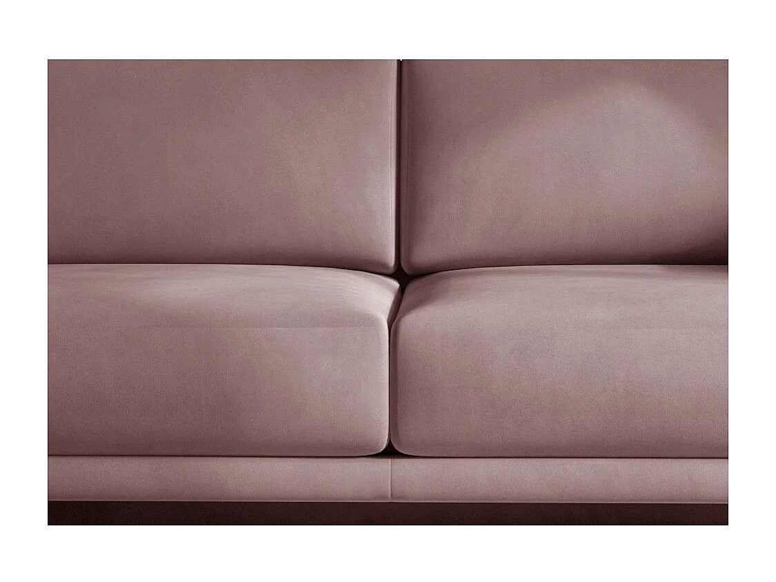 Sofá convertible recto DAVINA de terciopelo con compartimento de almacenamiento - Patas de metal negro-Color Rosa viejo