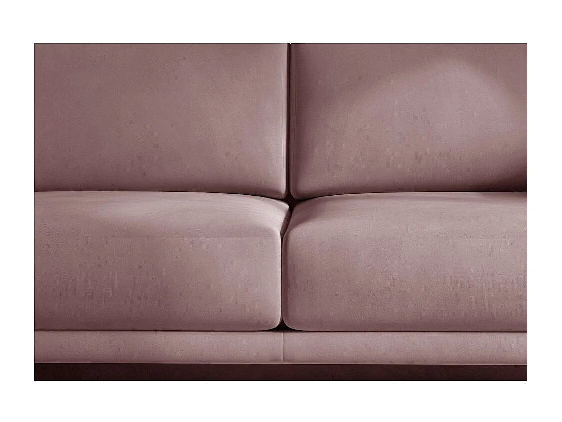 Sofá convertible recto DAVINA de terciopelo con compartimento de almacenamiento - Patas de metal negro-Color Rosa viejo