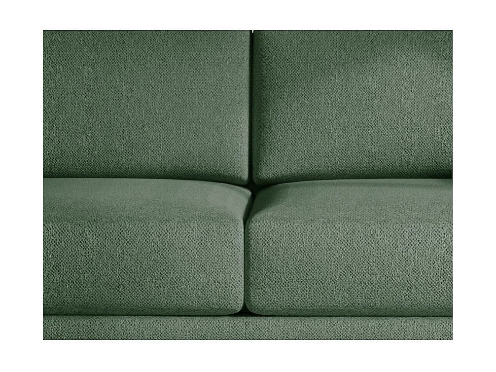 Canapé droit convertible 3 places tissu DAVINA 246cm - Coffre & pieds métal noir-Vert céladon