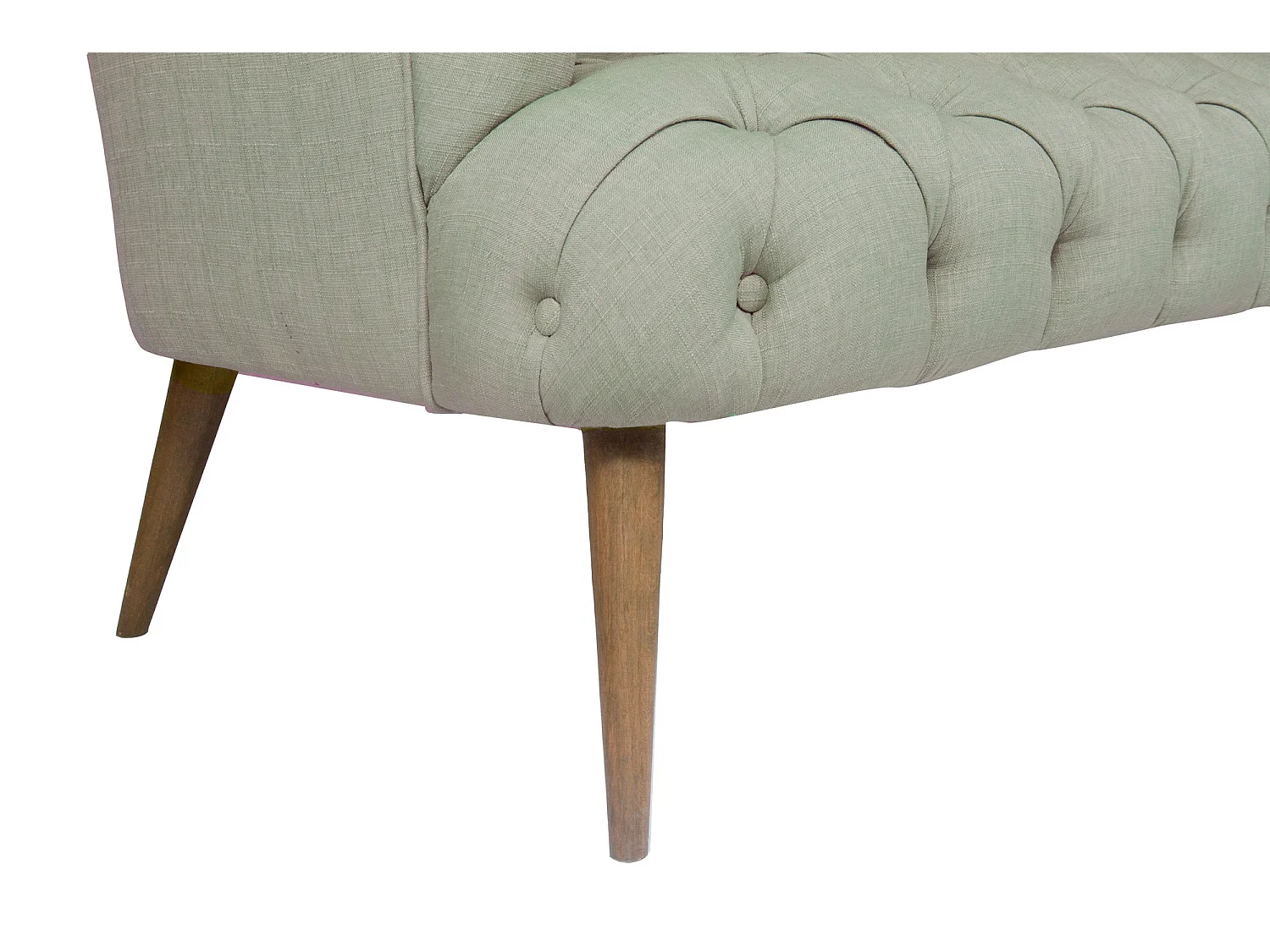 2-zits Chesterfield stijl bank Wester lichtgrijze stof 140 cm