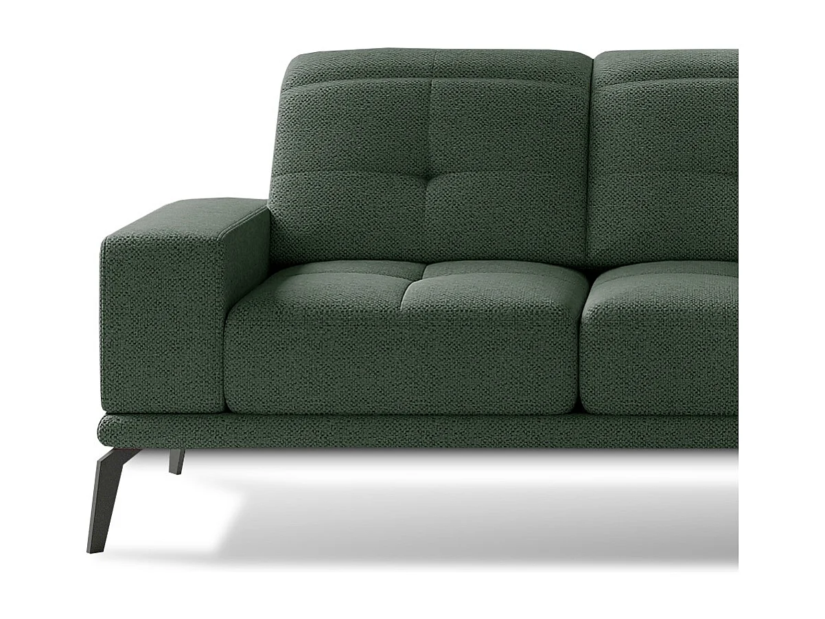 Canapé d'angle droit 5 places tissu vert avocat Torpille 265cm