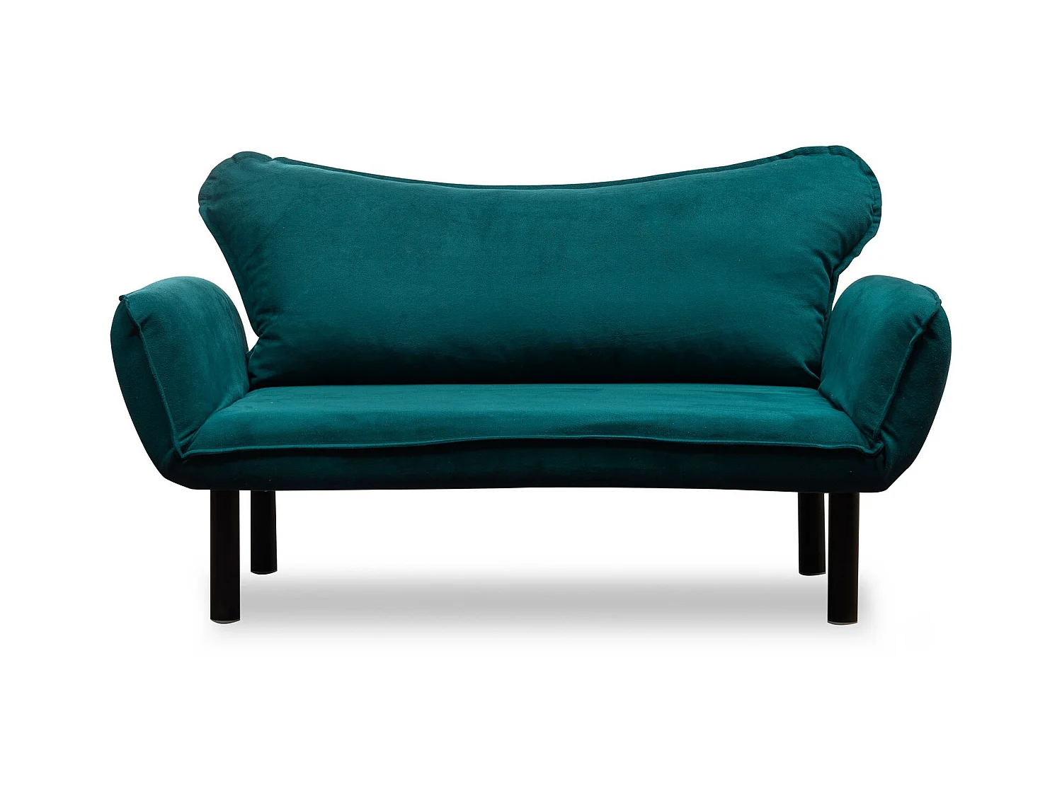 Canapé convertible 2 places tissu bleu canard Kalos 140cm