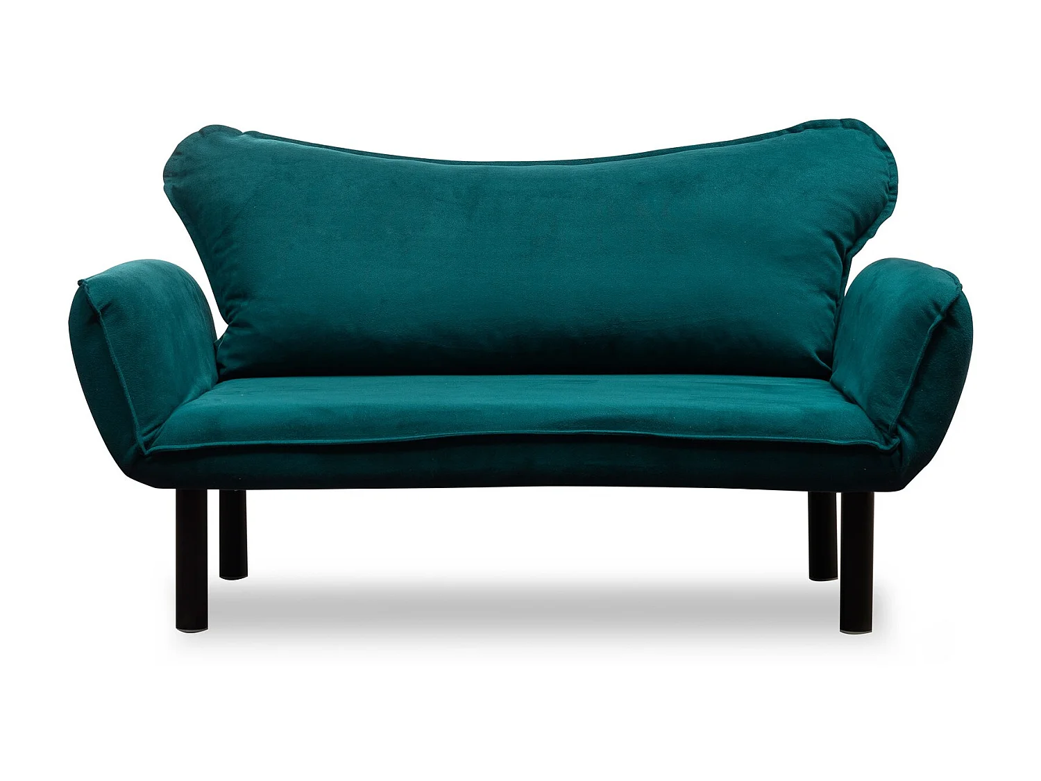 Canapé convertible 2 places tissu bleu canard Kalos 140cm