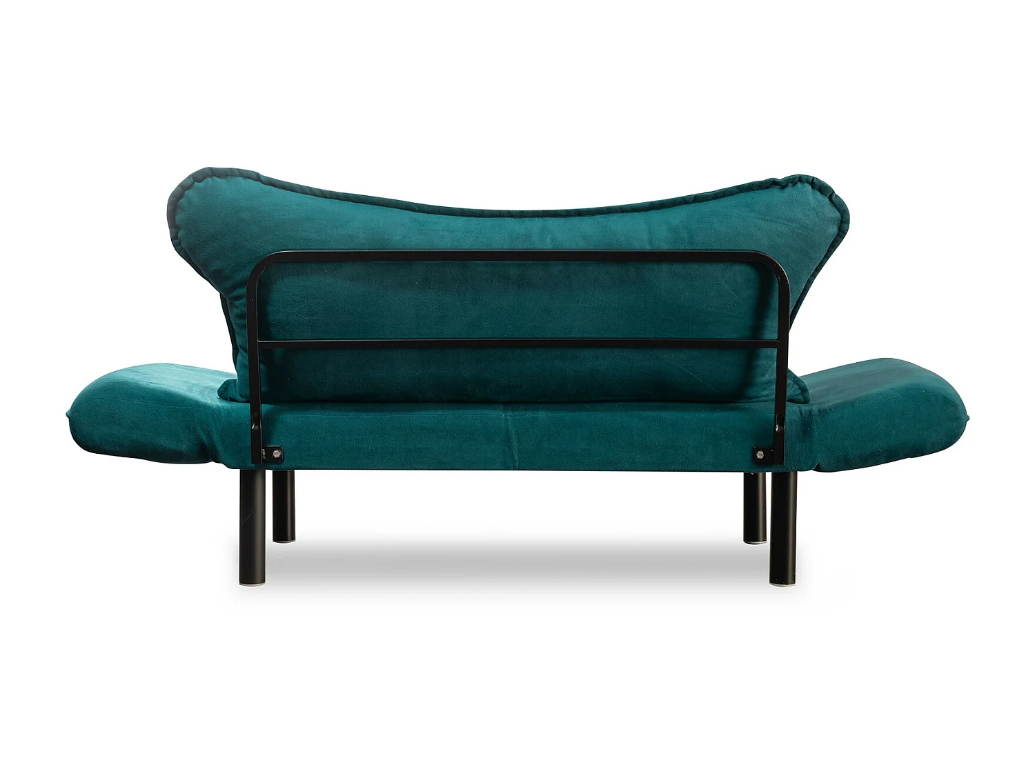 Canapé convertible 2 places tissu bleu canard Kalos 140cm