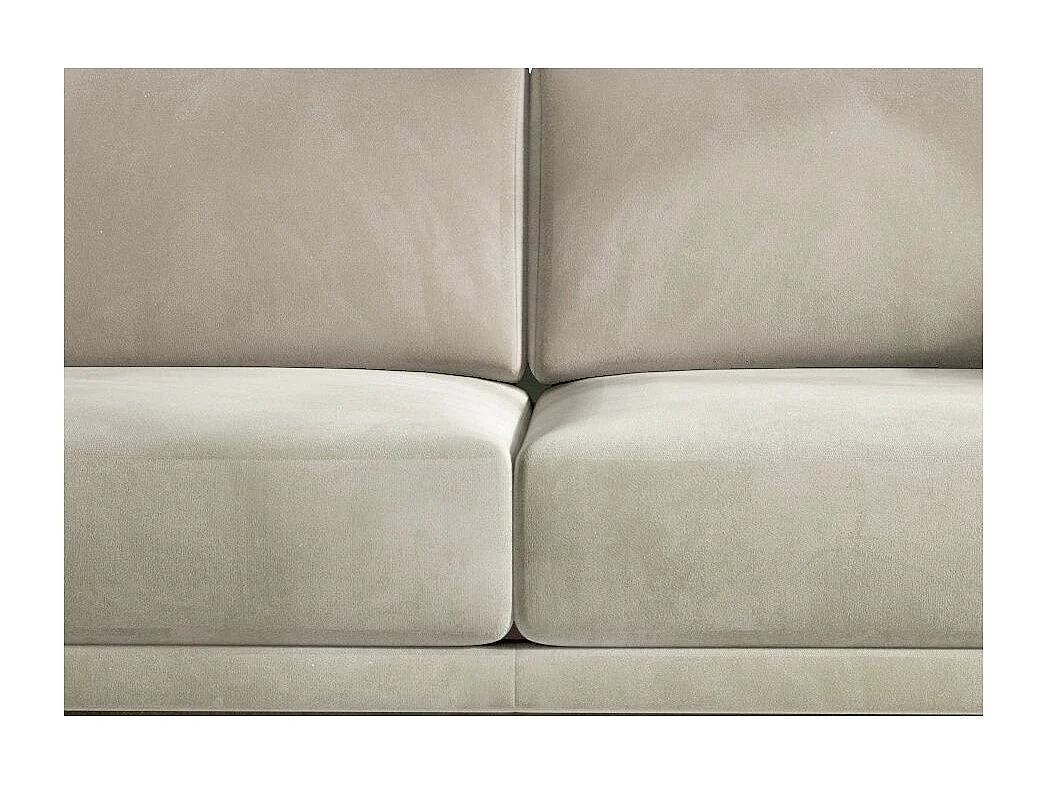 Designer 4-zits slaapbank in beige fluweel en zwarte metalen poten Arkia 260 cm