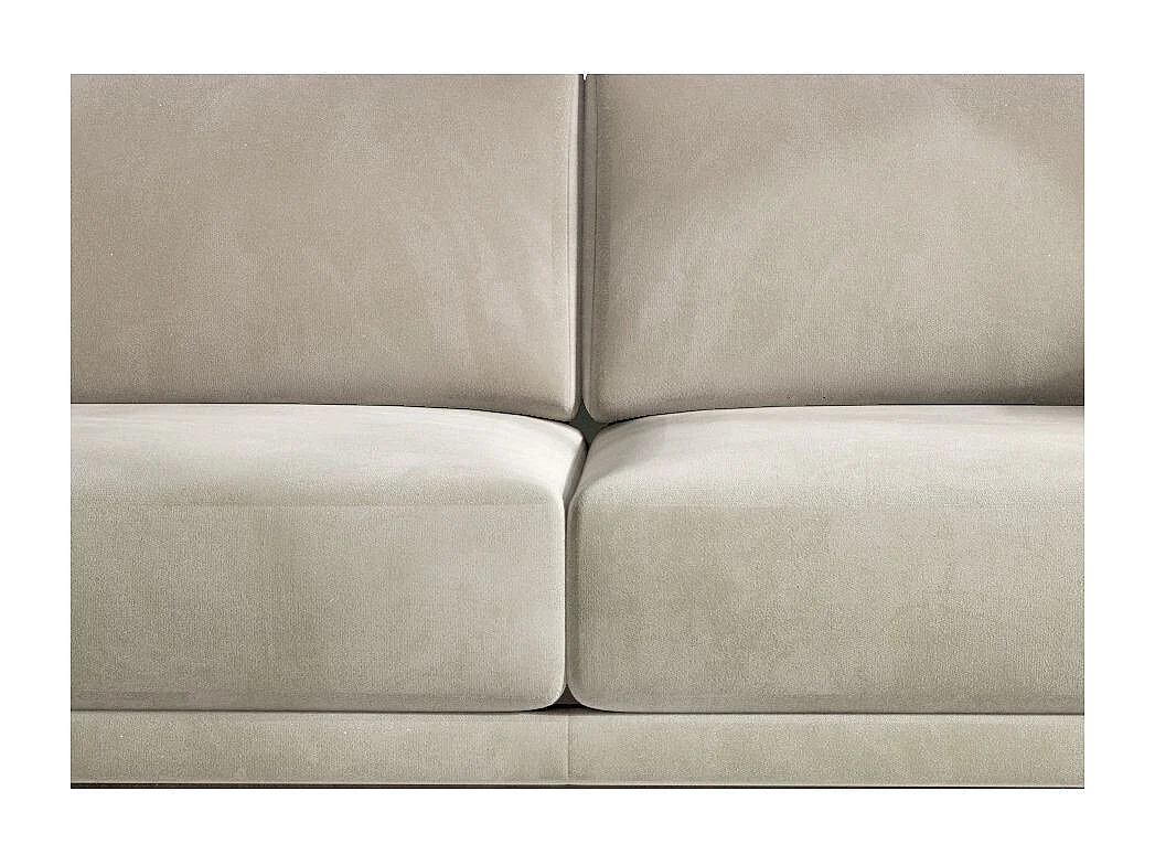 Designer 4-zits slaapbank in beige fluweel en zwarte metalen poten Arkia 260 cm