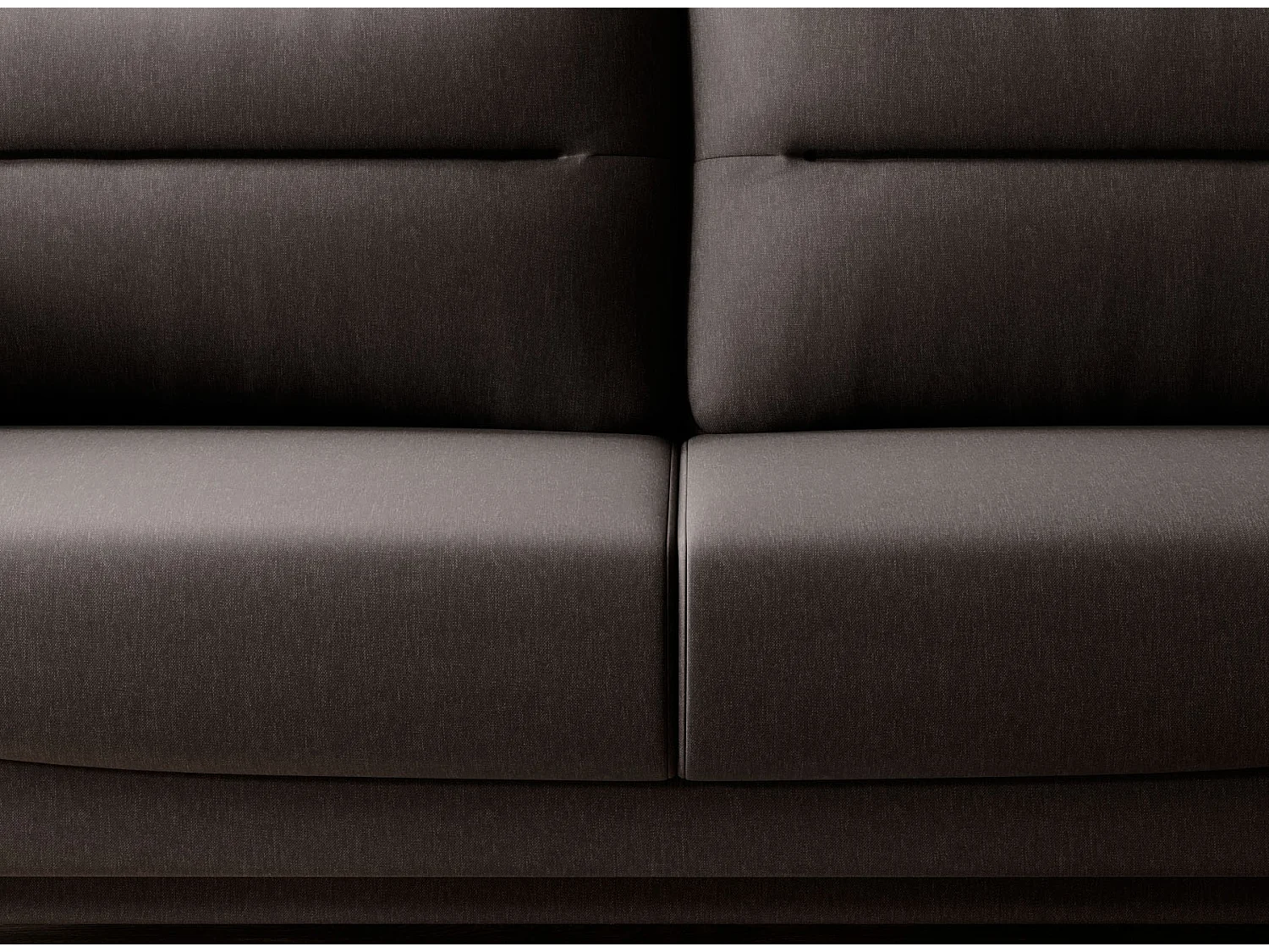 Canapé droit convertible tissu ZURIK - Coffre de rangement et pieds métal noir-Marron