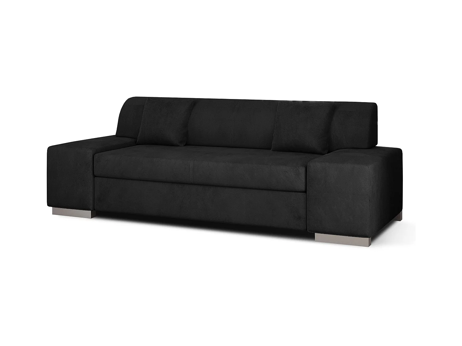 Canapé minimaliste 3-4 places velours anthracite Plazo 210cm