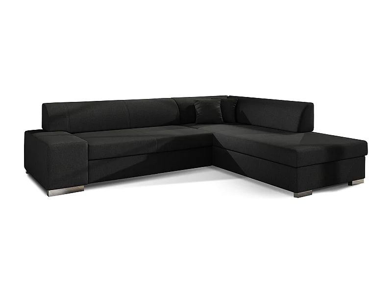 Canapé convertible moderne angle droit tissu noir Plazo 278cm