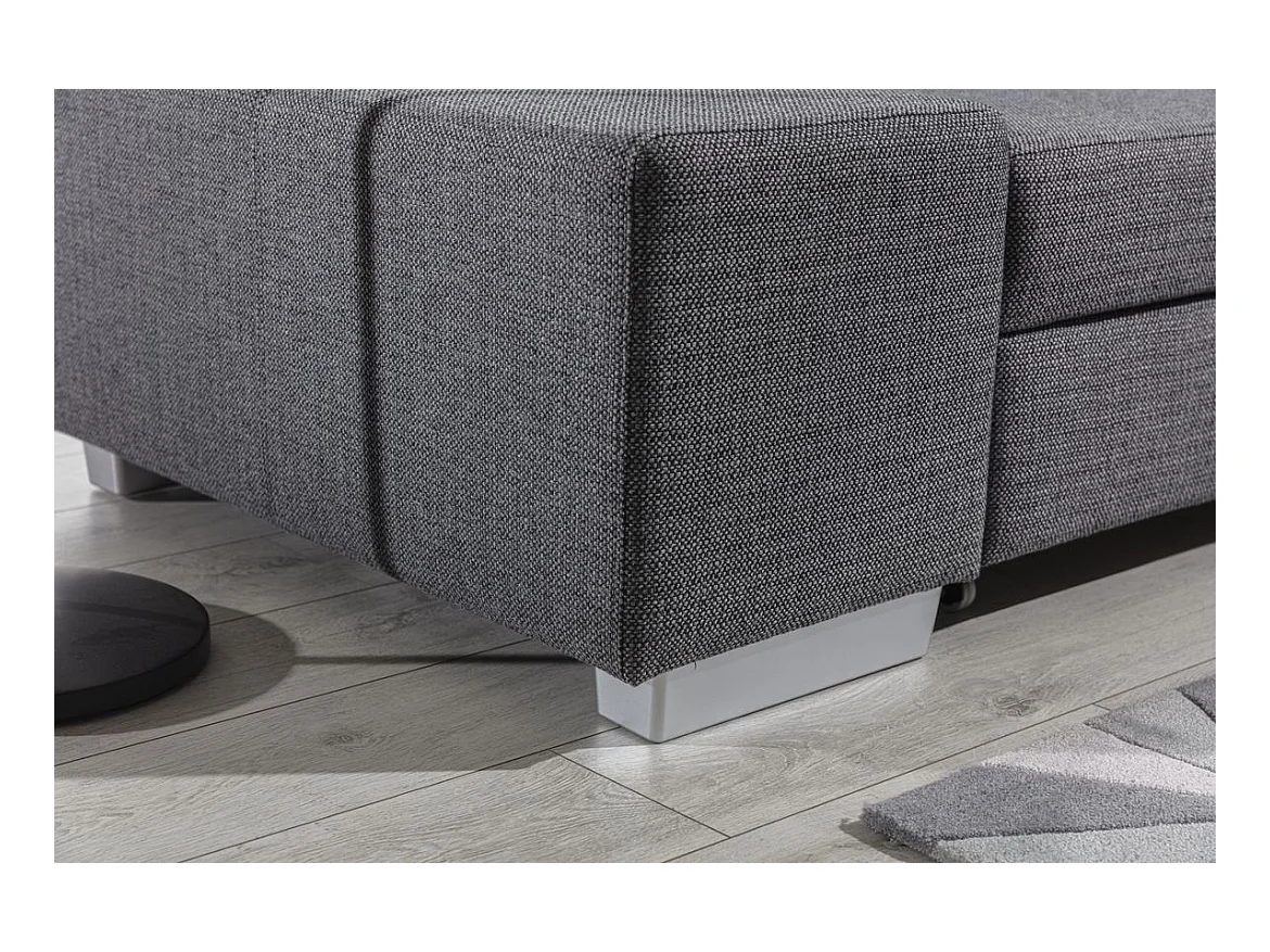 Canapé convertible moderne angle droit tissu noir Plazo 278cm
