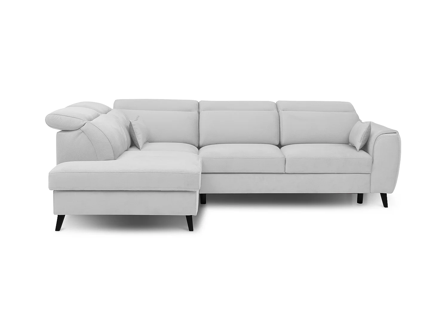 Canapé d'angle gauche convertible tissu gris clair Noblesse 255cm