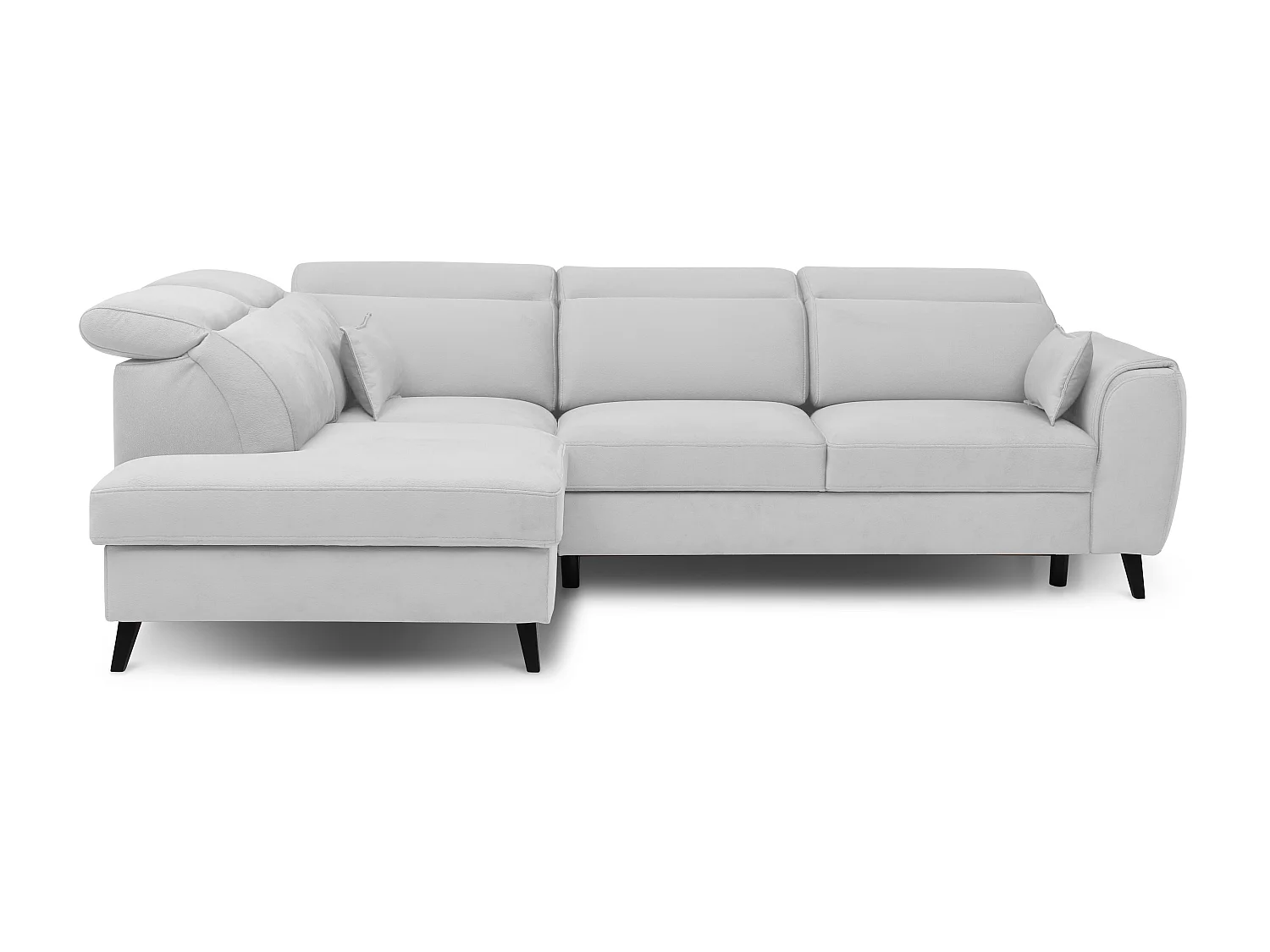 Canapé d'angle gauche convertible tissu gris clair Noblesse 255cm