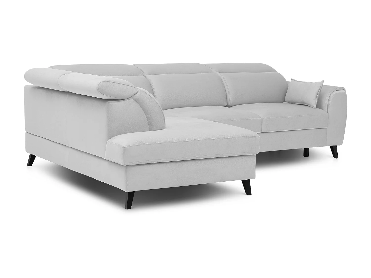 Canapé d'angle gauche convertible tissu gris clair Noblesse 255cm