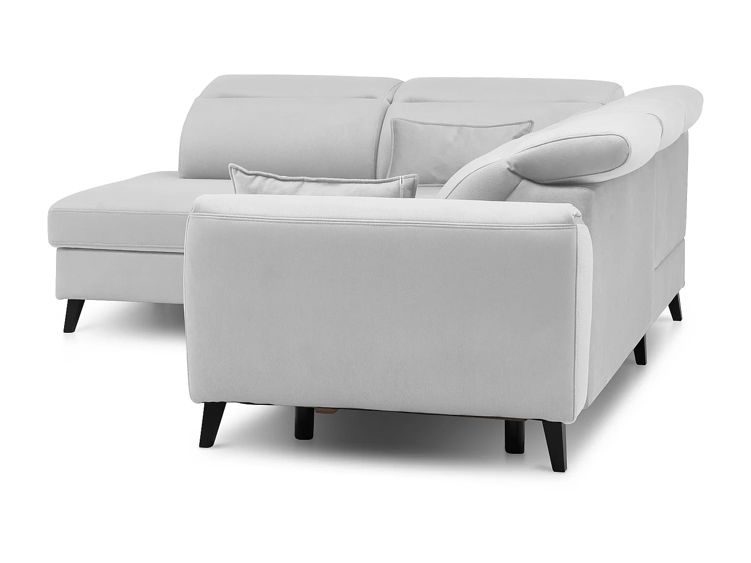 Canapé d'angle gauche convertible tissu gris clair Noblesse 255cm