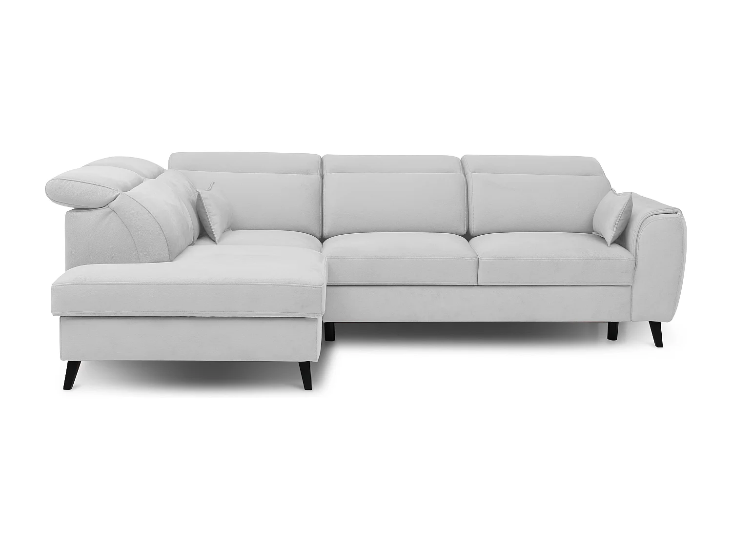 Canapé d'angle gauche convertible tissu gris clair Noblesse 255cm