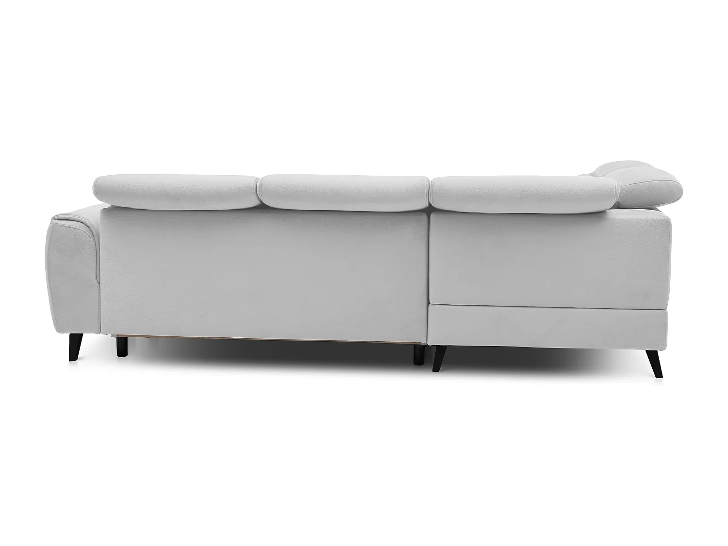 Canapé d'angle gauche convertible tissu gris clair Noblesse 255cm