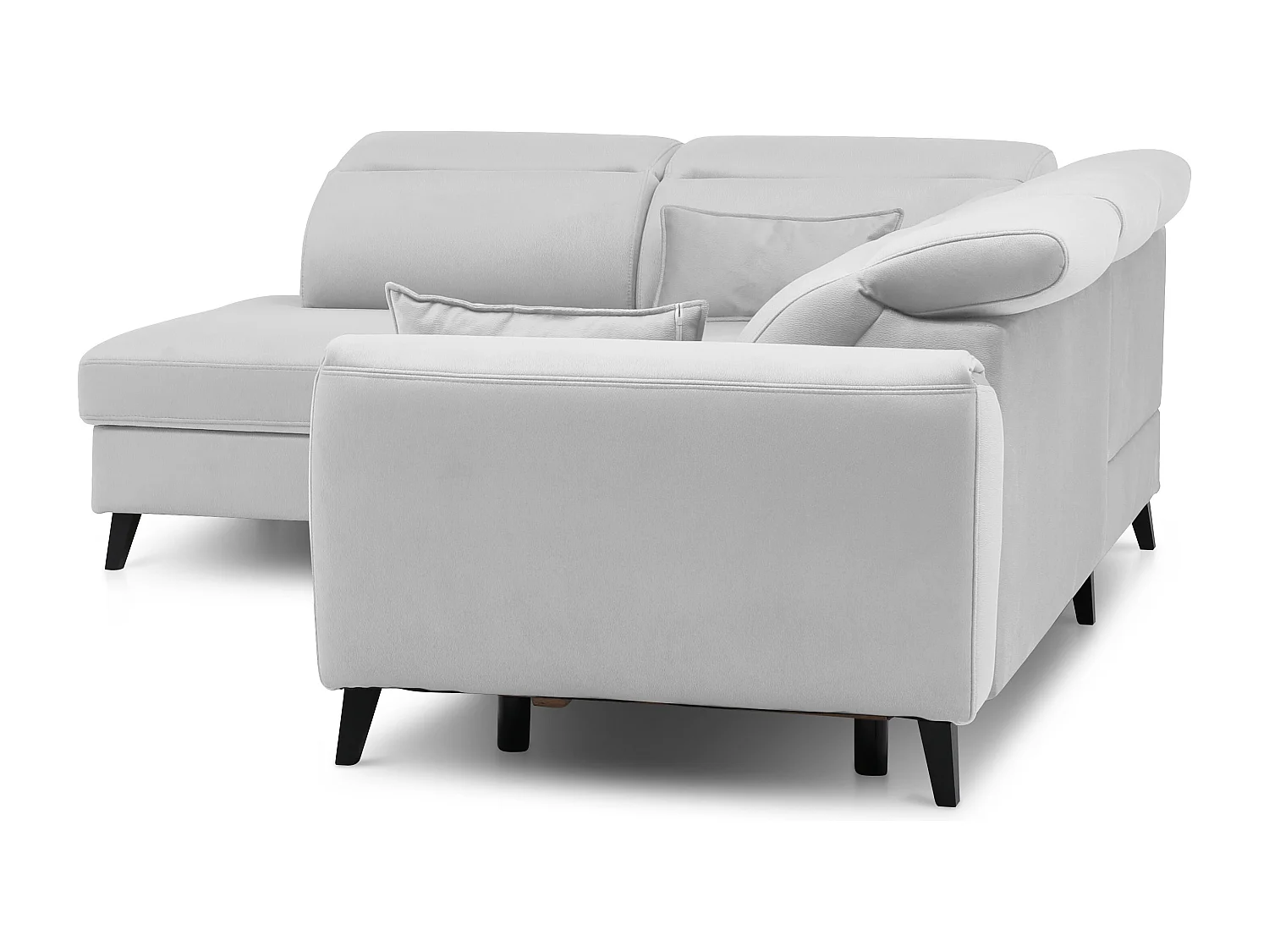 Canapé d'angle gauche convertible tissu gris clair Noblesse 255cm