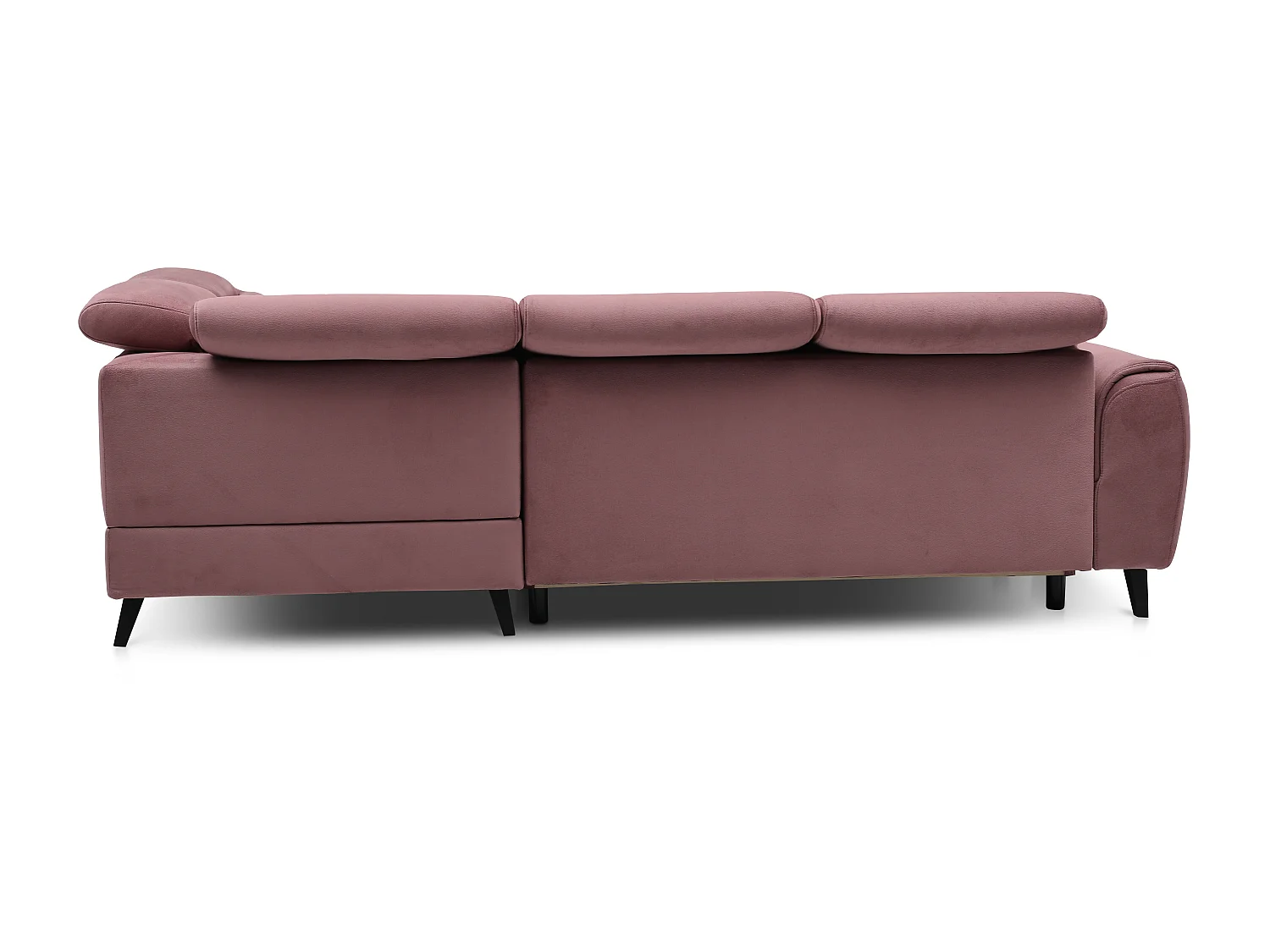 Canapé d'angle droit convertible tissu rose poudré Noblesse 255cm