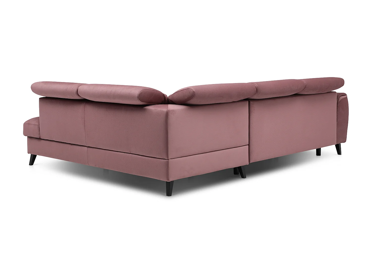 Canapé d'angle droit convertible tissu rose poudré Noblesse 255cm