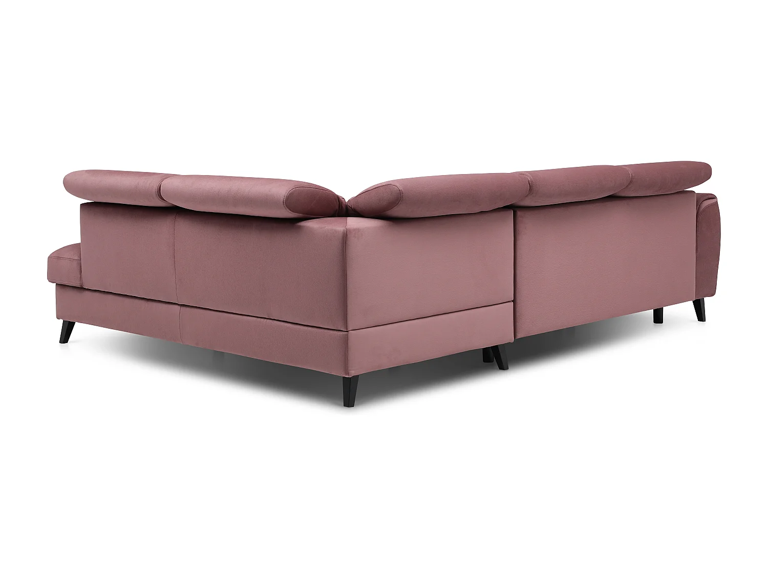 Canapé d'angle droit convertible tissu rose poudré Noblesse 255cm