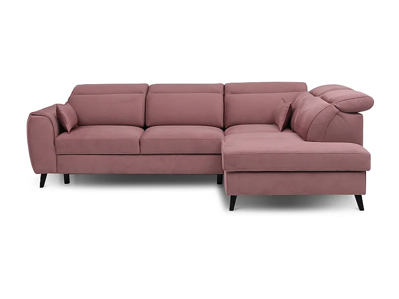 Noblesse poederroze stoffen converteerbare hoekbank rechts 255 cm