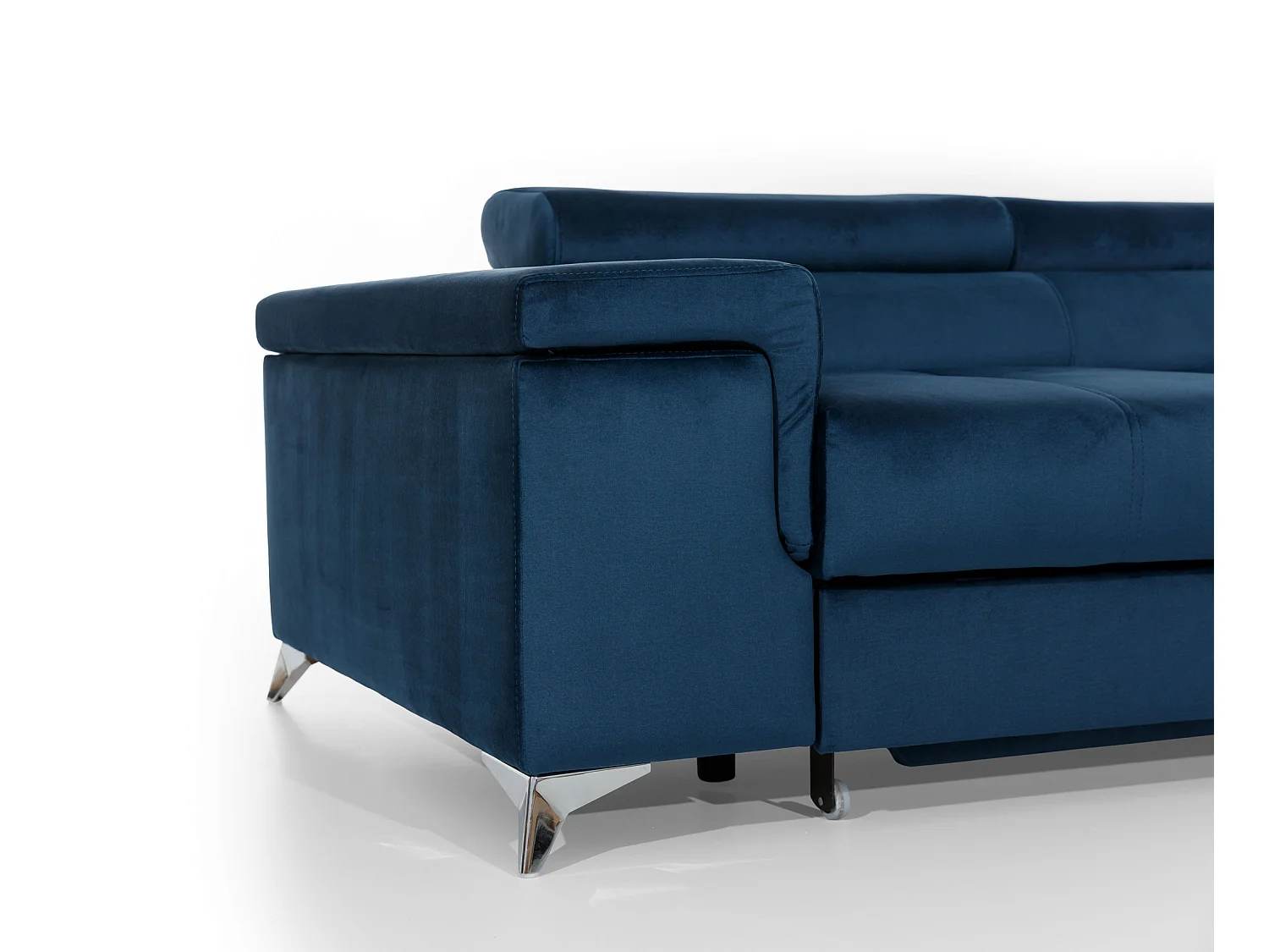 Canapé d'angle gauche convertible velours marron Marido 275cm