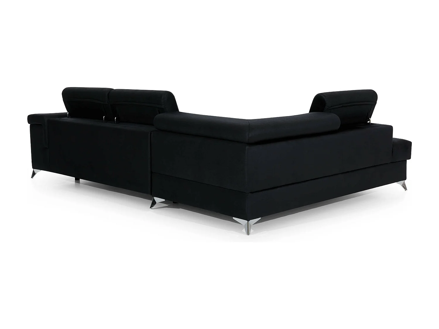 Canapé d'angle gauche convertible velours marron foncé Marido 275cm