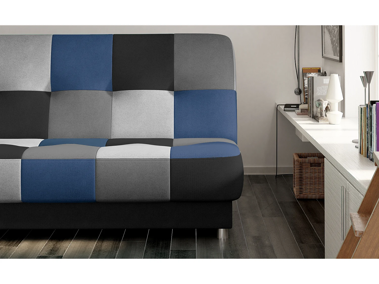 Canapé lit tissu mulitcouleur bleu Kady 192cm