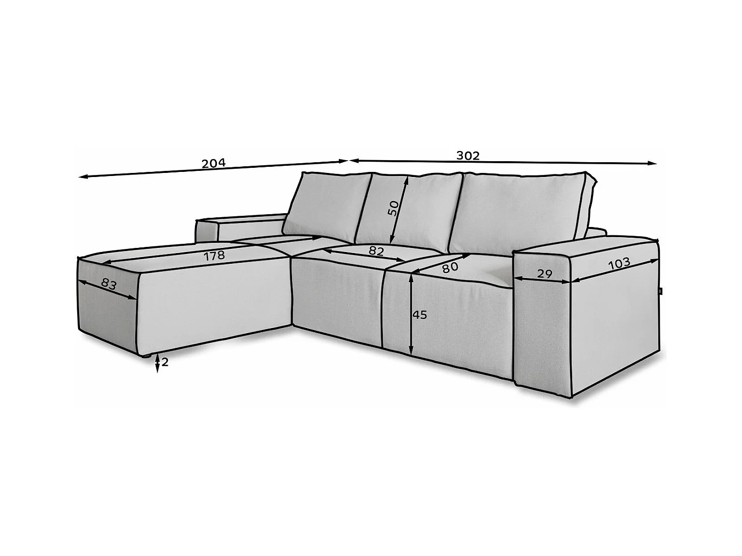 Canapé d'angle gauche convertible moderne tissu bleu turquin Willace 302cm