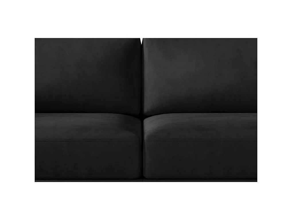 Canapé convertible 3-4 places velours anthracite et pieds métal noir Zora 250cm