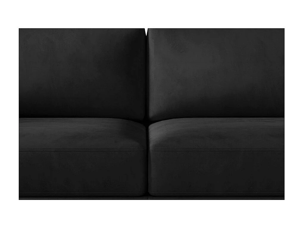 Canapé convertible 3-4 places velours anthracite et pieds métal noir Zora 250cm