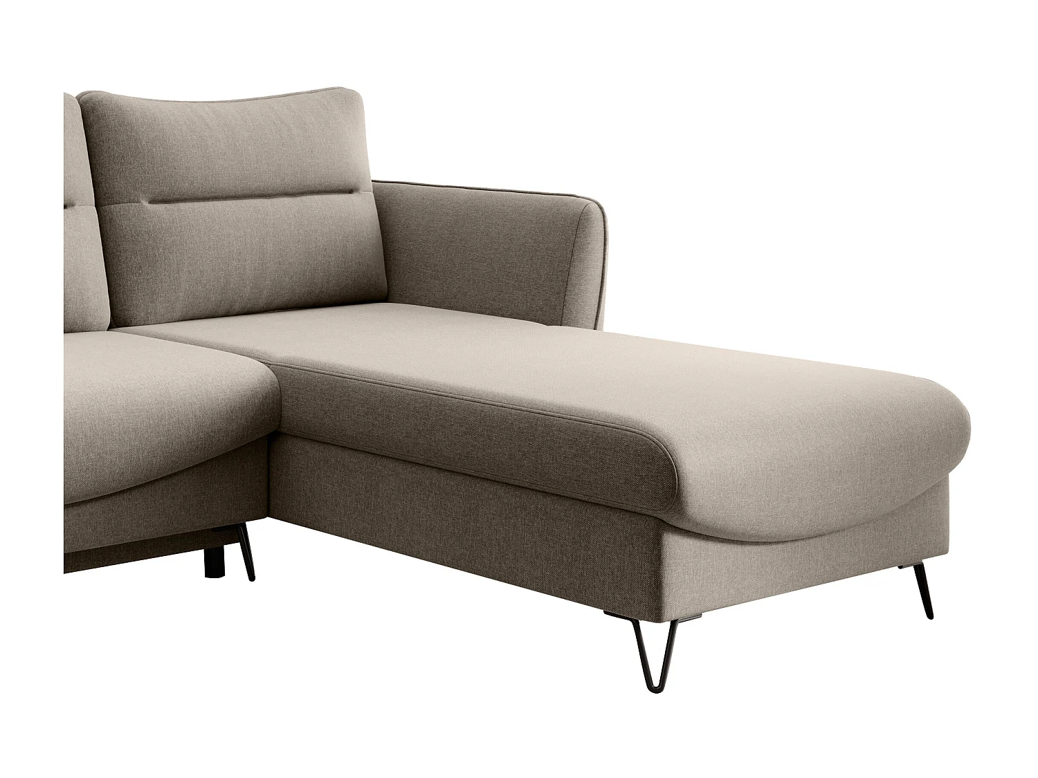 Canapé d'angle droit convertible tissu beige Zurik 276cm