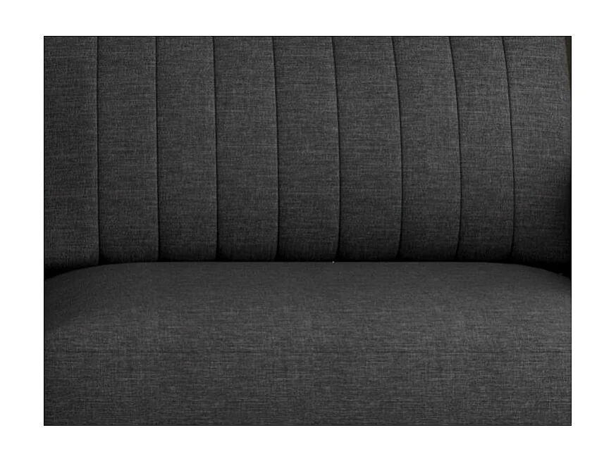 Canapé convertible design 3-4 places tissu gris foncé chiné et pieds acier chromé Eliza 250cm