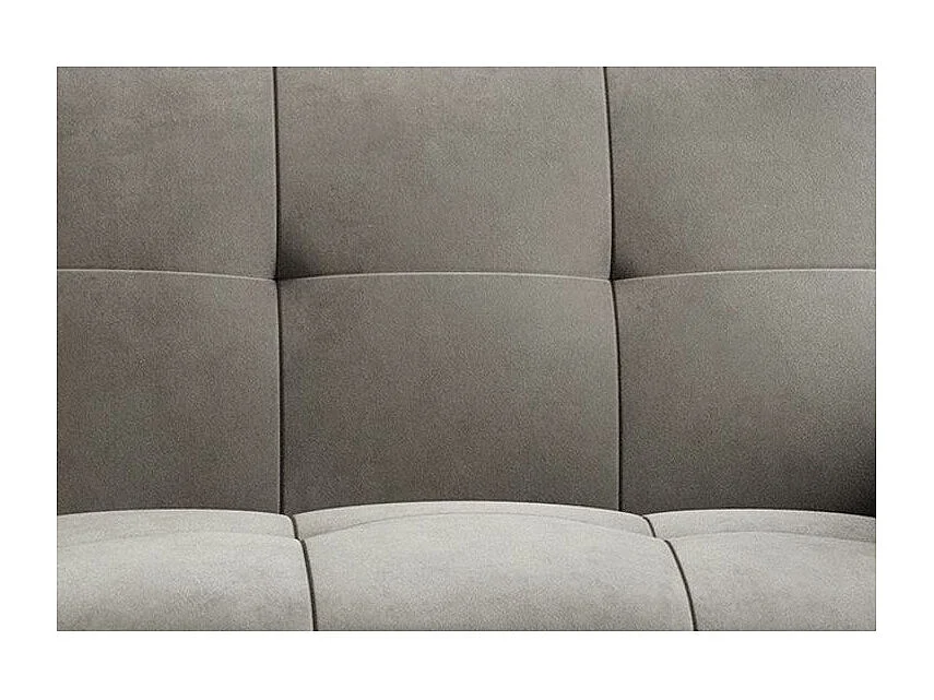 Canapé convertible 3 places velours marron meuse capitonné et pieds bois noir Bizza 220cm